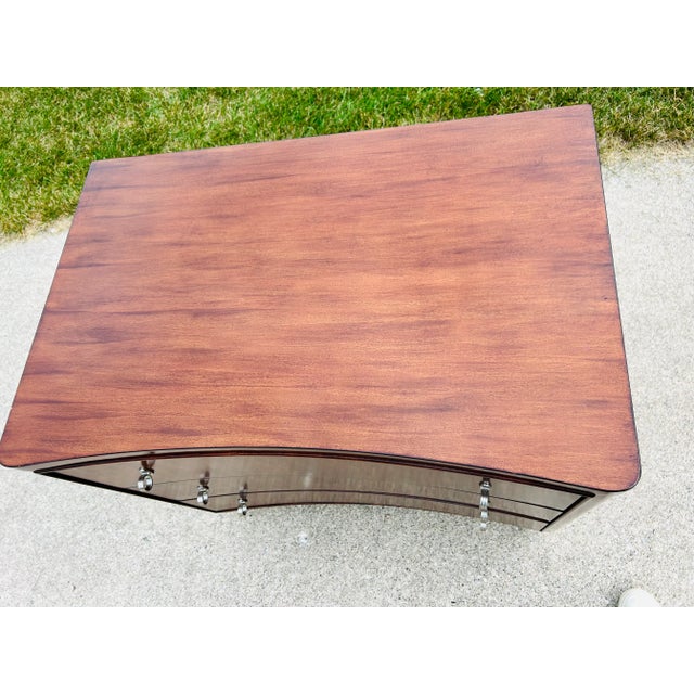 Vintage Drexel Heritage Walt Disney Signature Collection Bow-Front Mahogany Credenza | Hollywood Regency Art Moderne Chest of Drawers For Sale - Image 6 of 10