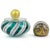 Murano Vintage Murano Green White Glittery Ribbons Gold Flecks Top Italian Art Glass Vanity Powder Jewelry Box For Sale - Image 4 of 6