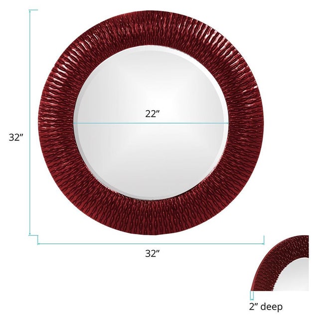 Kenneth Ludwig Chicago Bergman Mirror - Glossy Burgundy For Sale - Image 4 of 6