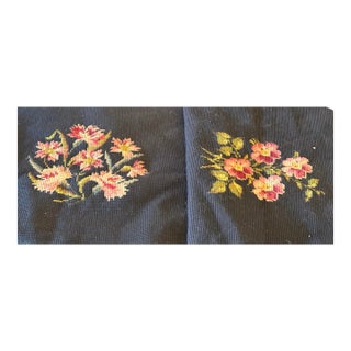 Decorative Vintage Textile Art. Needlepoints. I Framed. Ready for Pillows. Seats. Art. Two Being Sold. Set For Sale