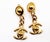 Contemporary Chanel Vintage Gold Plated Button Chain CC Turnlock Dangle Clip on Earrings, A Pair For Sale - Image 3 of 6
