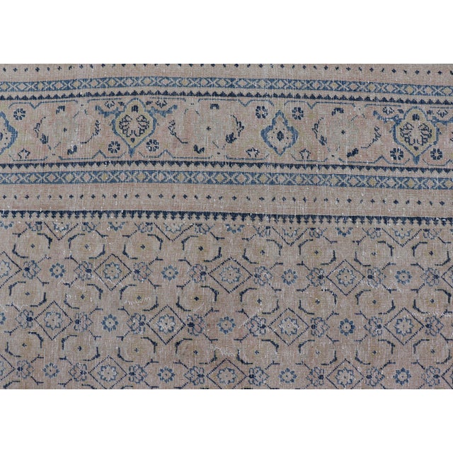 Antique Persian Tabriz Rug With All-Over Small Tribal Design in Muted Tones 10'2 X 13'6 For Sale - Image 9 of 12