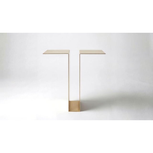 Contemporary Balance Side Table in Brass by Auste Ost For Sale - Image 3 of 13