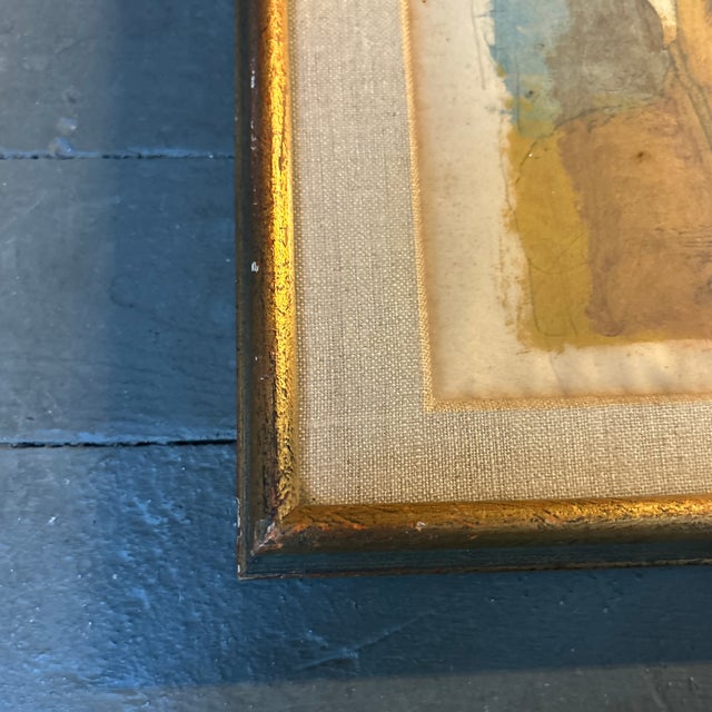 1950s 1950’s Original Folk Art Christ Watercolor / Ink Drawing For Sale - Image 5 of 6