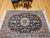 Textile Vintage Persian Nain Area Rug, Hand-Knotted Wool & Silk, Floral Pattern, 4x6, Navy & Ivory For Sale - Image 7 of 18
