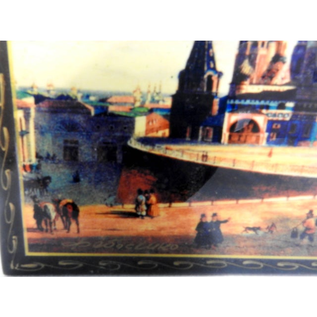 Black St. Basil's Cathedral on Russian Lacquer Box For Sale - Image 8 of 9
