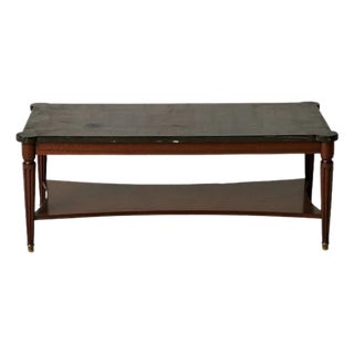 19th Century Belgian Louis XVI Style Mahogany and Black Marble Top Coffee Table For Sale