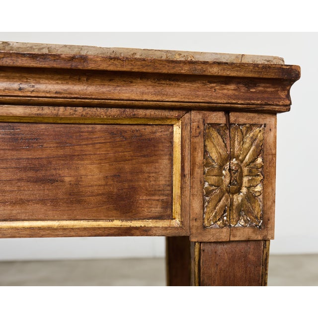 Grand French Neoclassical Marble Top Library or Console Table For Sale - Image 15 of 18