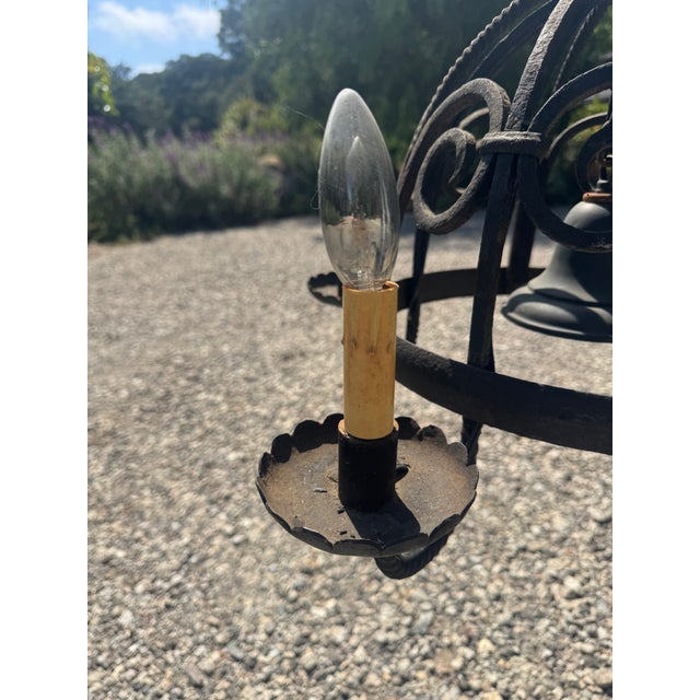1920s Spanish Wrought Iron Pendant Light For Sale - Image 12 of 12