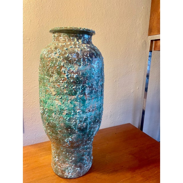 Large Brutalist Pottery Vase - Vintage Mid Century For Sale - Image 4 of 5