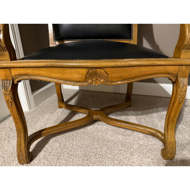 Vintage Spanish Revival Leather Wingback Chairs For Sale - Image 10 of 12