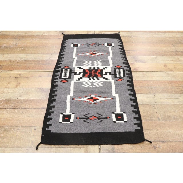 Textile Vintage Storm Navajo-Style Kilim Rug - 02'05 X 04'11 For Sale - Image 7 of 9