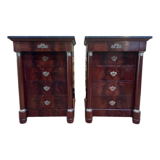 Empire Bedside Tables, Set of 2 For Sale