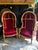 Up for consideration is a beautiful vintage pair of gold trim red baroque porters chairs. These would look lovely in your...