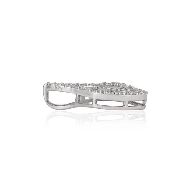 Fine Moissanite Open Drop Pendant in 925 Sterling Silver - Caratandher For Sale - Image 6 of 15