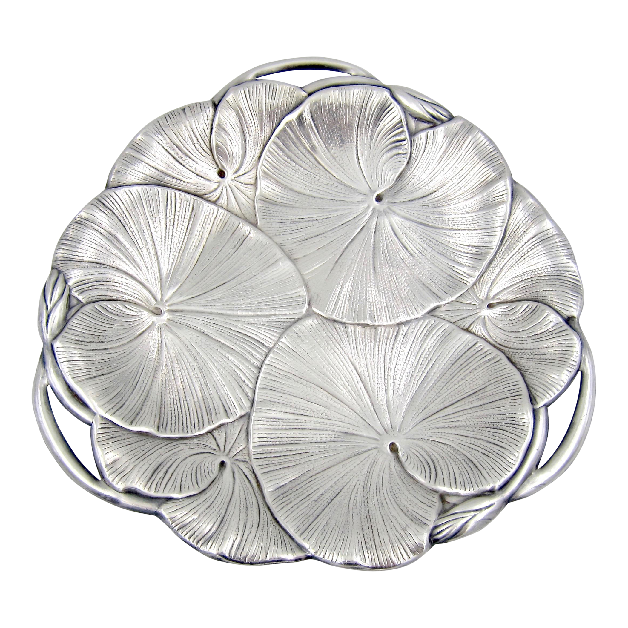 1930s Art Nouveau Lily Pad Tray in Silver-Plate | Chairish