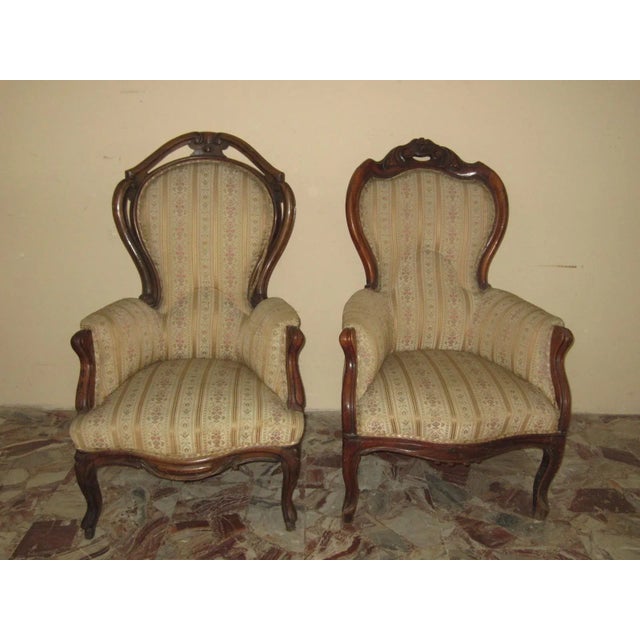 Ancient Italian Walnut Armchair For Sale - Image 6 of 7