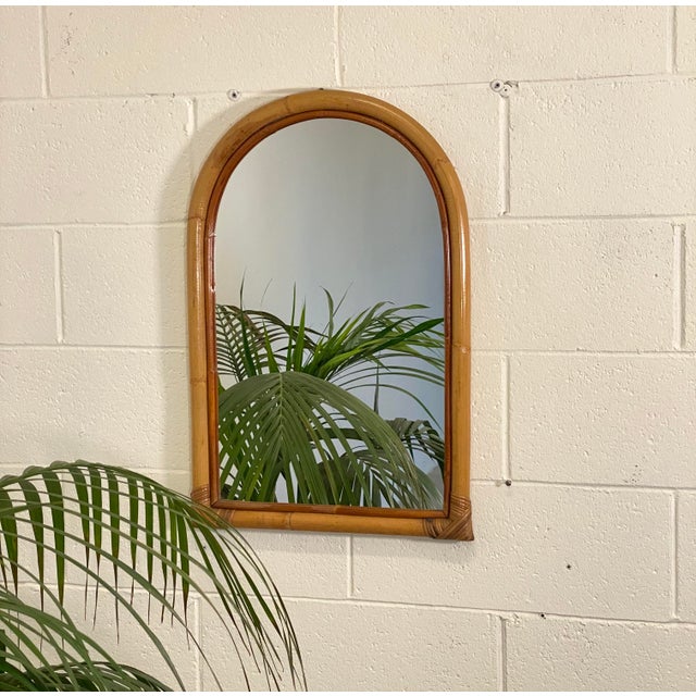 Wood Vintage Bamboo Mirror, 1970s For Sale - Image 7 of 7