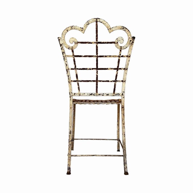 Early 20th Century Antique Wrought Iron Garden Chair For Sale - Image 5 of 7