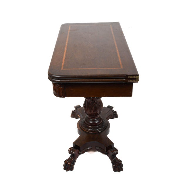 1890s American Mahogany Ball and Claw Flip-Top Gaming Card Table For Sale In Greensboro - Image 6 of 9