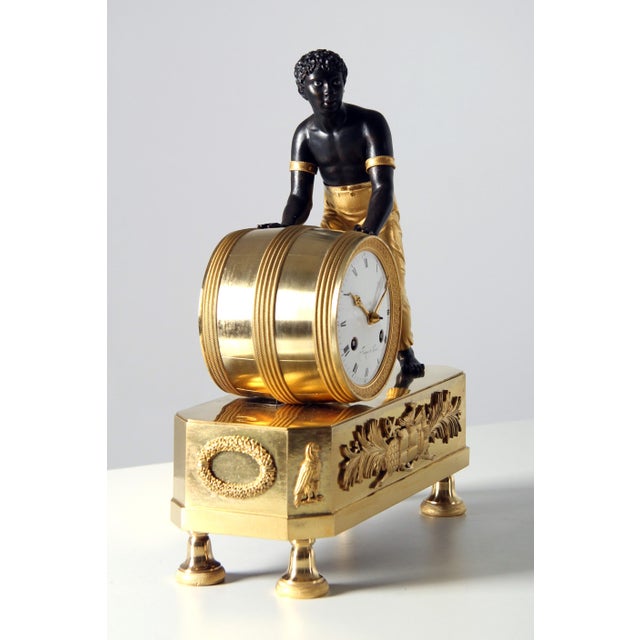 Black Early 19th Century Pendule Au Noir Mantel Clock from Faizan in Paris, 1810s For Sale - Image 8 of 16