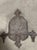 Lights Antique Tudor 2 Light Wall Sconce Hanmered Gothic Style Fluer De Lis for Repair For Sale - Image 7 of 7