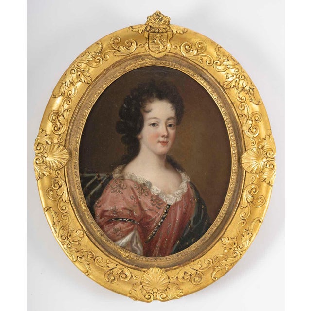 A set of three portraits, oil on canvas, early 18th-century paintings depicting the princesses of bourbon. Set of three...