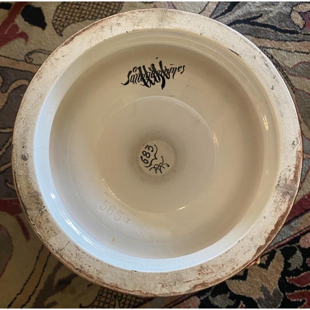 Sarregemines 1880 Monumental French Majolica Jardinière For Sale In New York - Image 6 of 8