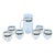 Mid 20th Century Handblown Silver-Banded Pitcher & Glasses Drink Set- 7 Pieces For Sale