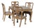 Late 20th Century Handcrafted Chippendale-Style Game Table and Four Chairs With Leather, Set of 5 For Sale