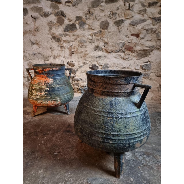 Antique Cast Iron Cauldron Planters, France, 1880-1900, Set of 2 For Sale - Image 4 of 14