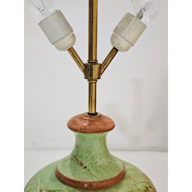 1960s Vintage Italian Ceramic and Brass Table Lamp, 1960s For Sale - Image 5 of 17