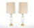 20th Century Hollywood Regency Opaline Glass and Gold-Banded Table Lamps, Pair For Sale - Image 11 of 11