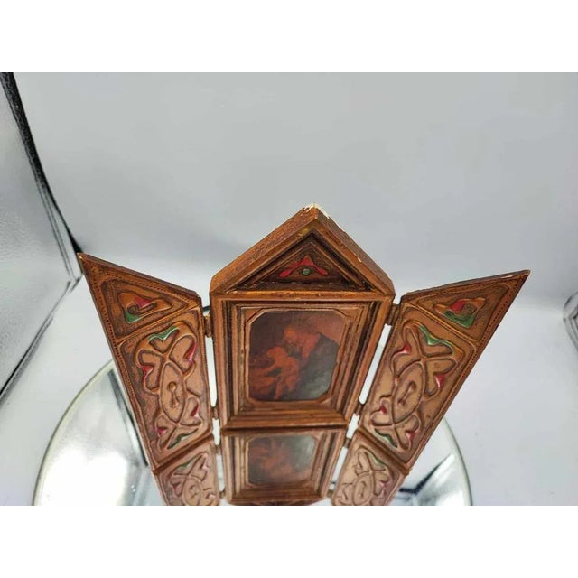 Vintage Wooden Triptych, 1950s-1970s For Sale - Image 9 of 10