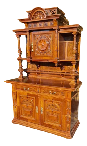 Large Wilhelminian Style Walnut Sideboard, 1880s