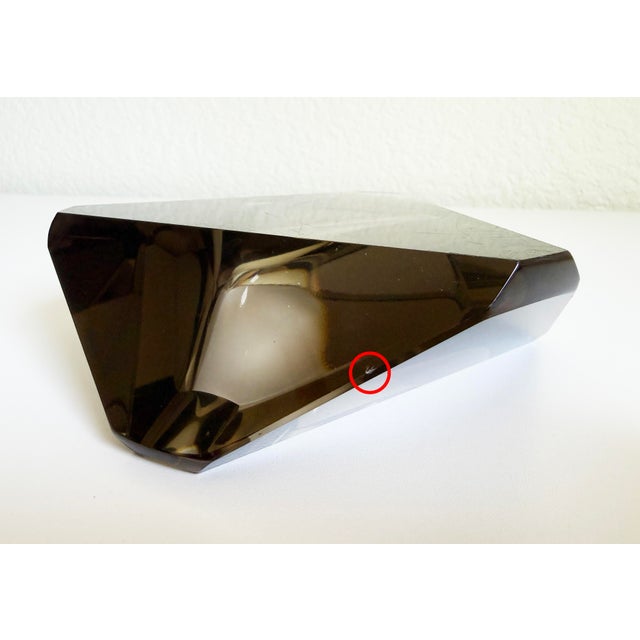 1960s Smoked Glass Faceted Ashtray For Sale - Image 9 of 11