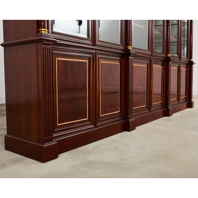 Auburn Grand Regency Style Bronze Mounted Mahogany Library Bookcase For Sale - Image 8 of 12