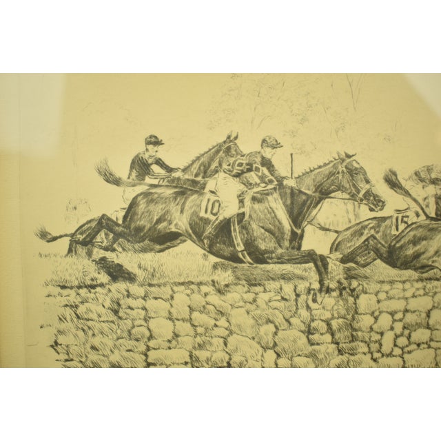 Traditional Mid 20th Century Paul Brown Steeplechase Drypoint Reproduction For Sale - Image 3 of 5