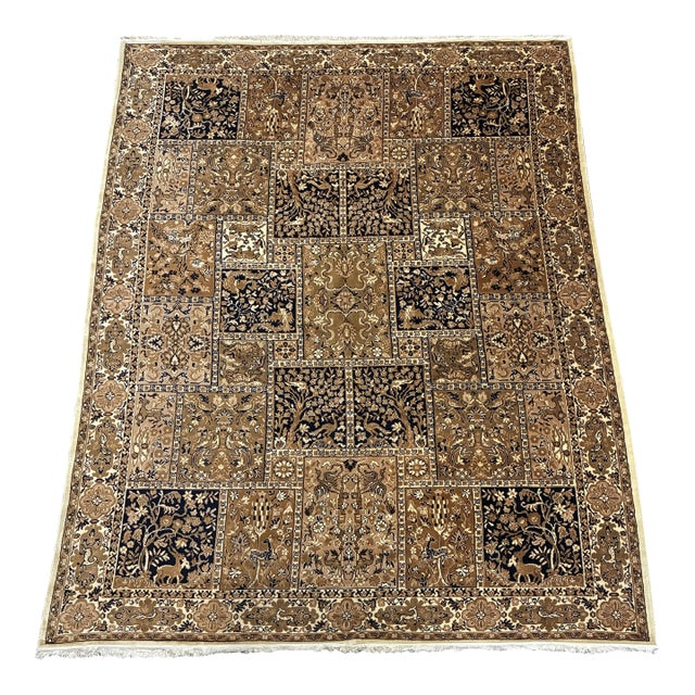 Large Hand-Knotted Indo-Persian Bakhtiari Garden Wool Rug For Sale