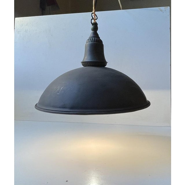 1930s Nautical Chain Suspended Ceiling Lamp in Brass and Copper, 1930s For Sale - Image 5 of 7