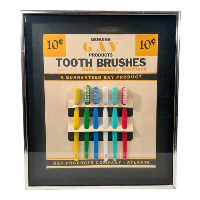 Vintage Mid-Century Toothbrush Advertisement for the Gay Products Co.- Circa 1950's For Sale