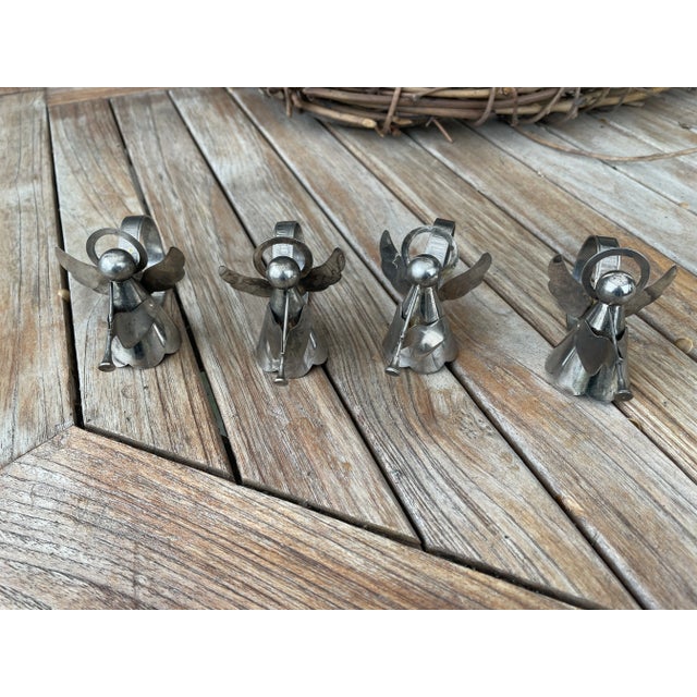 1970s Vintage Silver Plated Christmas Angels Napkin Rings - Set of 4 For Sale - Image 5 of 6