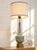 Vintage Mid-Century Modern Crackle Glaze Ceramic Table Lamp With Brass Base For Sale - Image 4 of 4