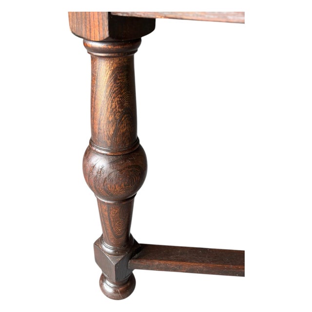 1930s Draw Leaf Solid Oak Table For Sale - Image 4 of 11