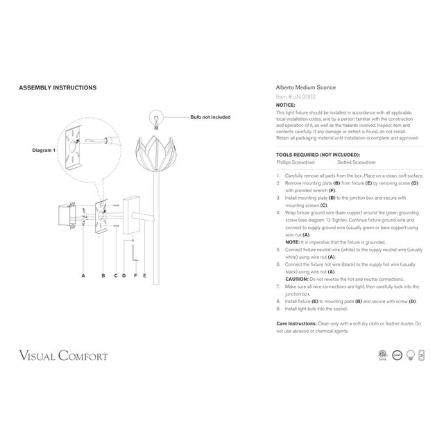 Julie Neill for Visual Comfort Signature Alberto Medium Sconce in Antique-Burnished Brass For Sale In Houston - Image 6 of 6