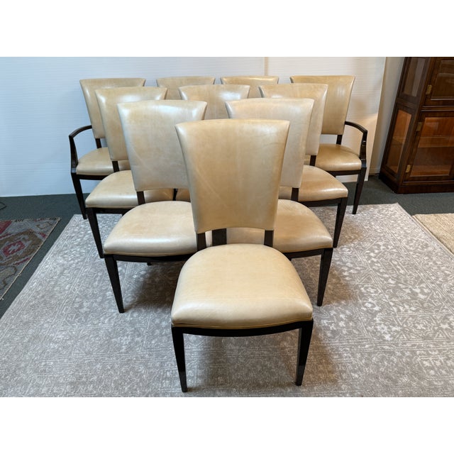 Nancy Corzine Illusion Leather Dining Chairs, Set of Ten For Sale - Image 16 of 17