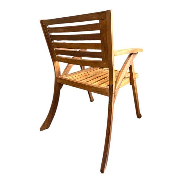 Cream Teak Outdoor Set With Cushions For Sale - Image 8 of 12