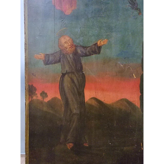 19th Century Orthodox Icon with Ascension of Elijah For Sale - Image 7 of 15