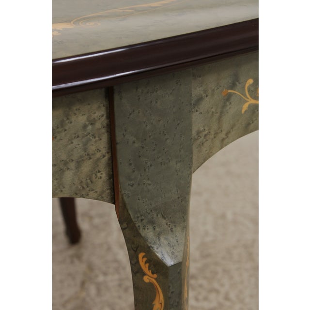 Italian Marquetry Inlaid Oval French Style Coffee Table For Sale - Image 13 of 14