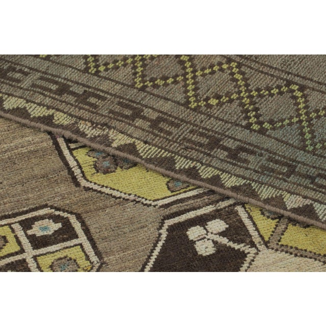 Vintage Bokhara Rug in Green With Bold Octagon Geometric Grid - Rug & Kilim For Sale - Image 9 of 9